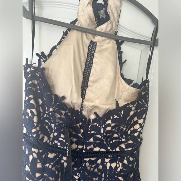 NWT LULUS Women’s Divine Destiny Navy Blue Lace Midi Dress - Picture 10 of 14